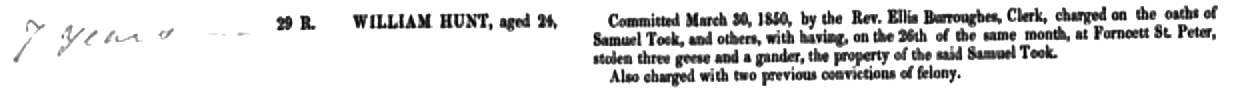 Criminal Register, 1850